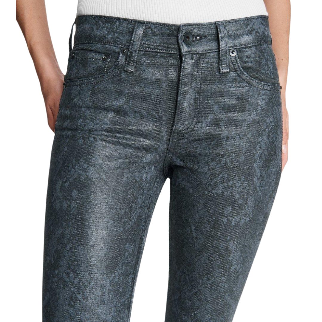 Cate Mid-Rise Skinny Snake Print Pants