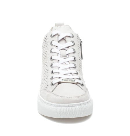 Ludlow Perforated Leather High Top in Off White