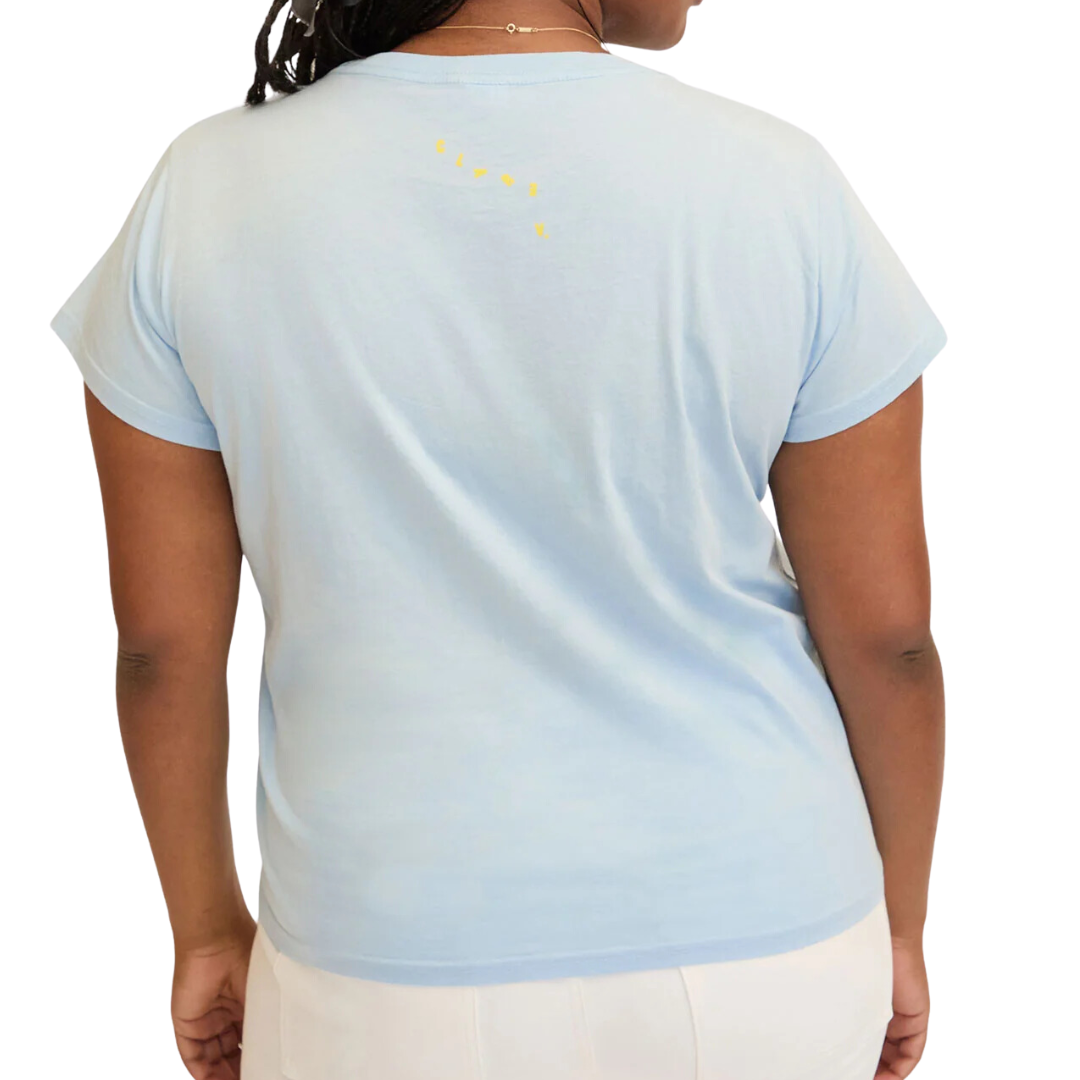 Classic Tee in Light Blue w/ Cream & Bright Yellow Oui