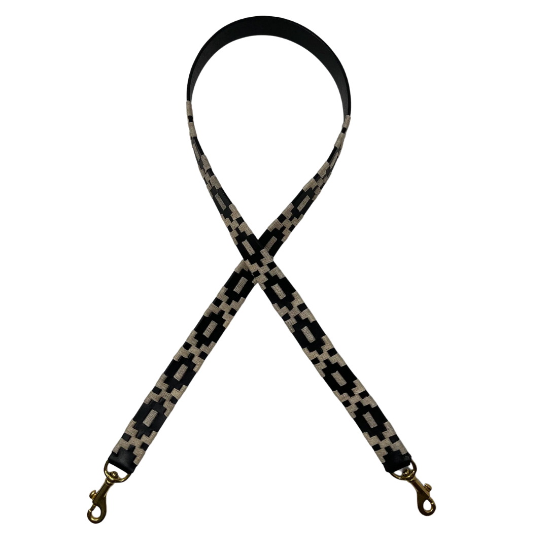 Polo Strap in Embossed Black/White