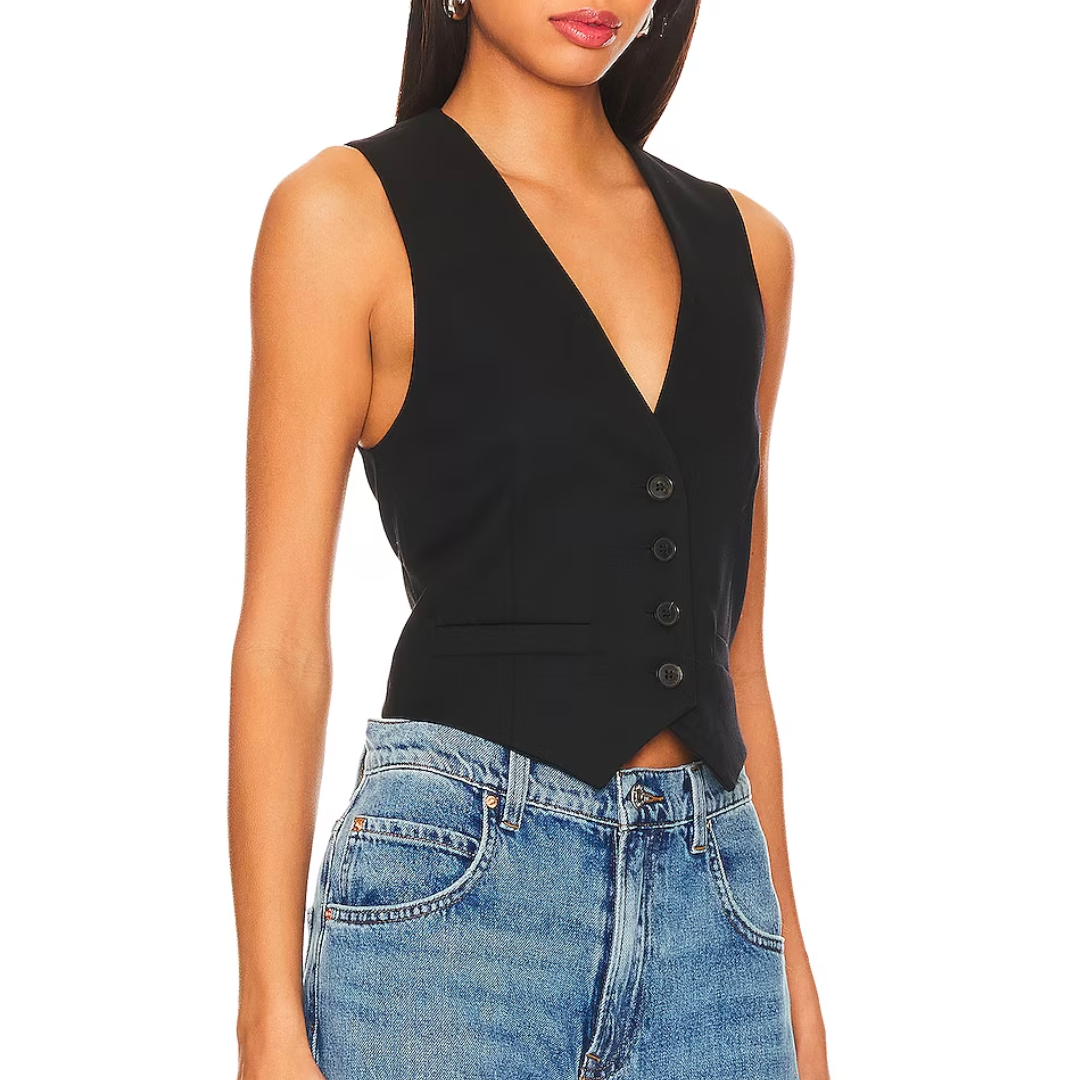 Ismael Tailored Vest in Black