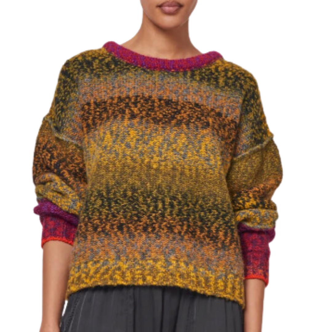 Iris Pullover in Olive Burgundy Combo
