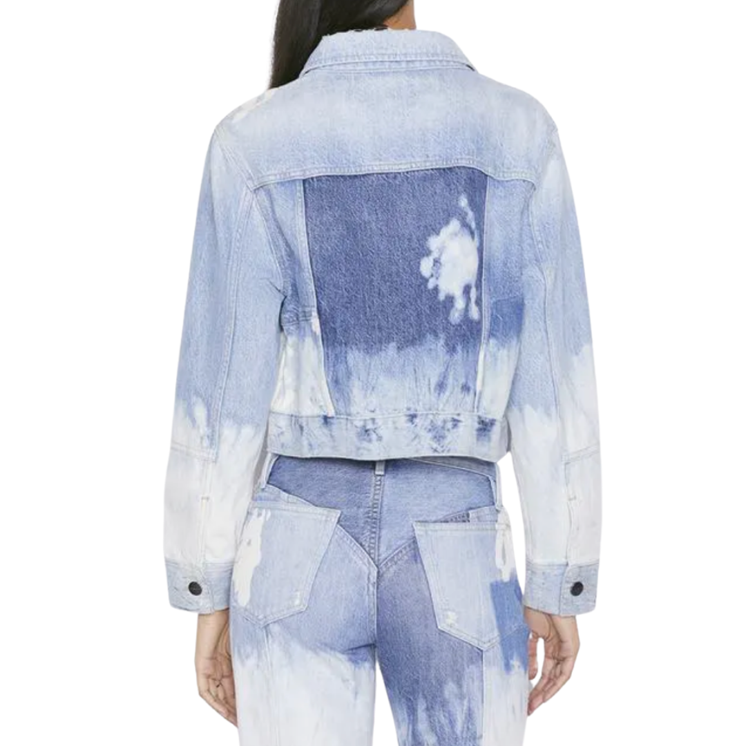 FRAME Cropped Fresco Denim Jacket - Back View