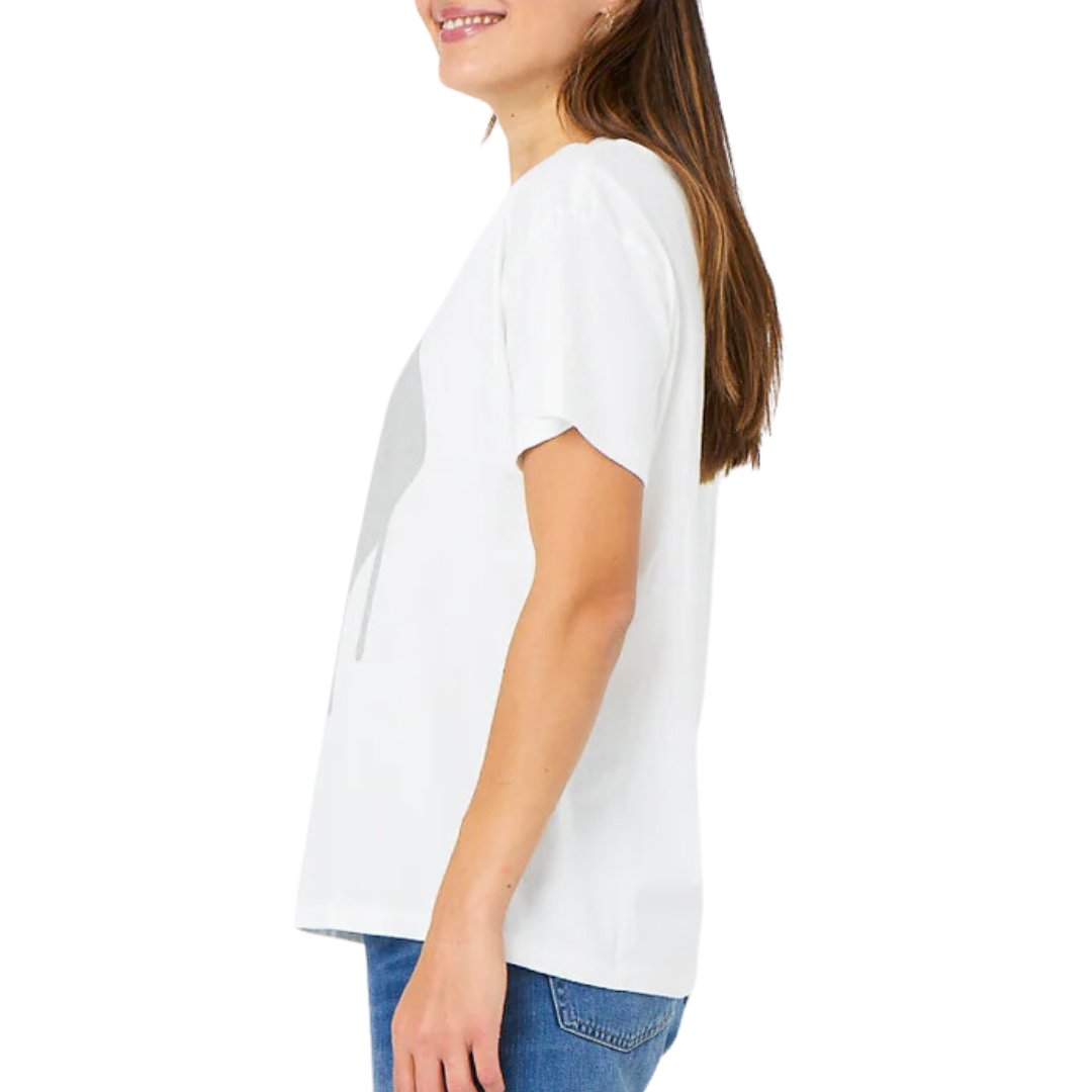 Tommy Drippy Heart Tee in White