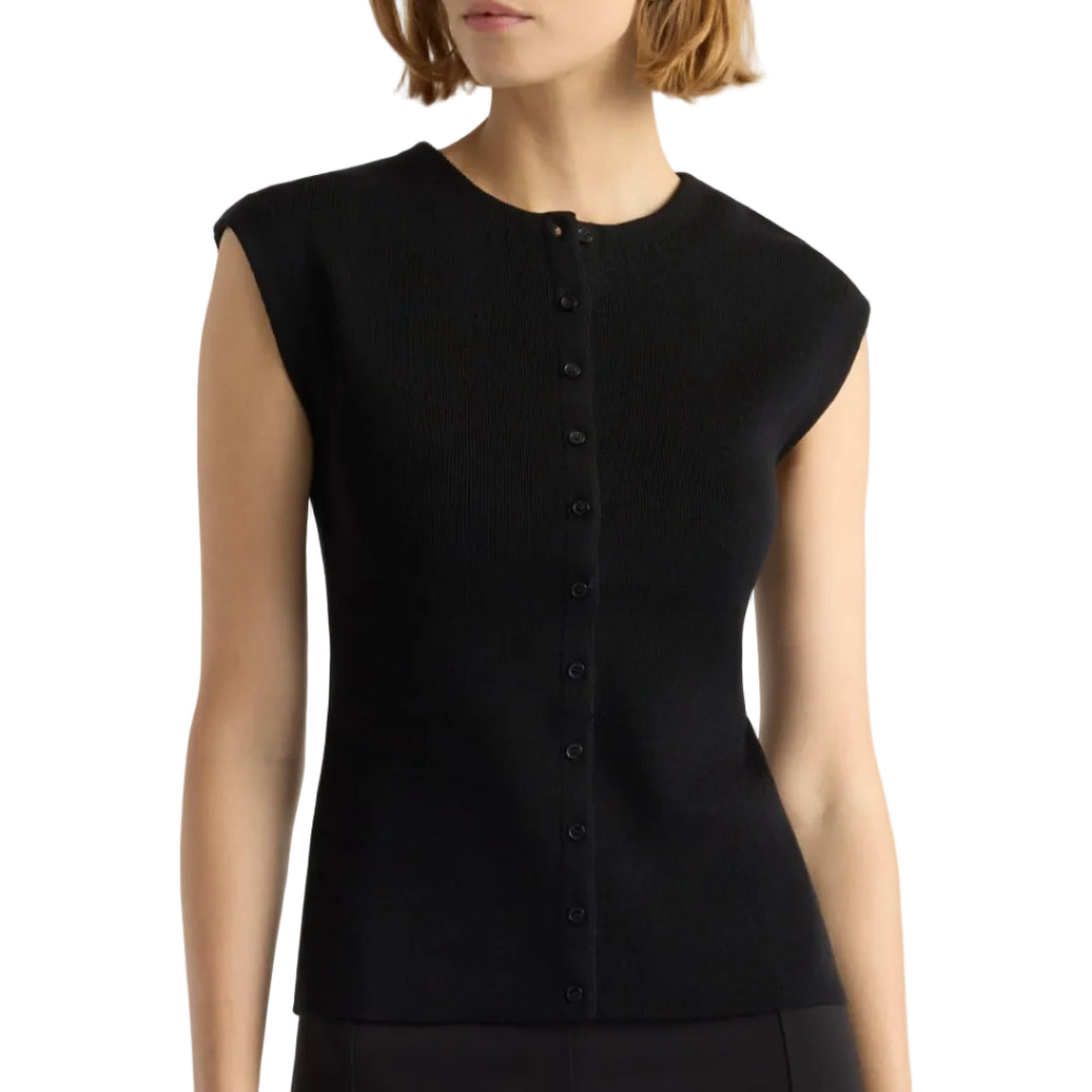 Solara Cotton Button Sweater Top
