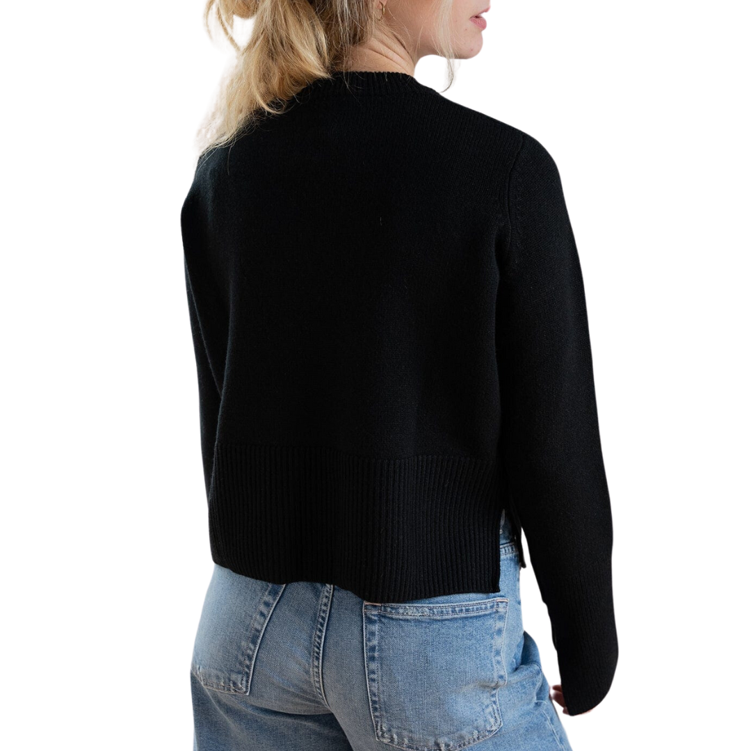 Boxy Crew w/ Slits in Black