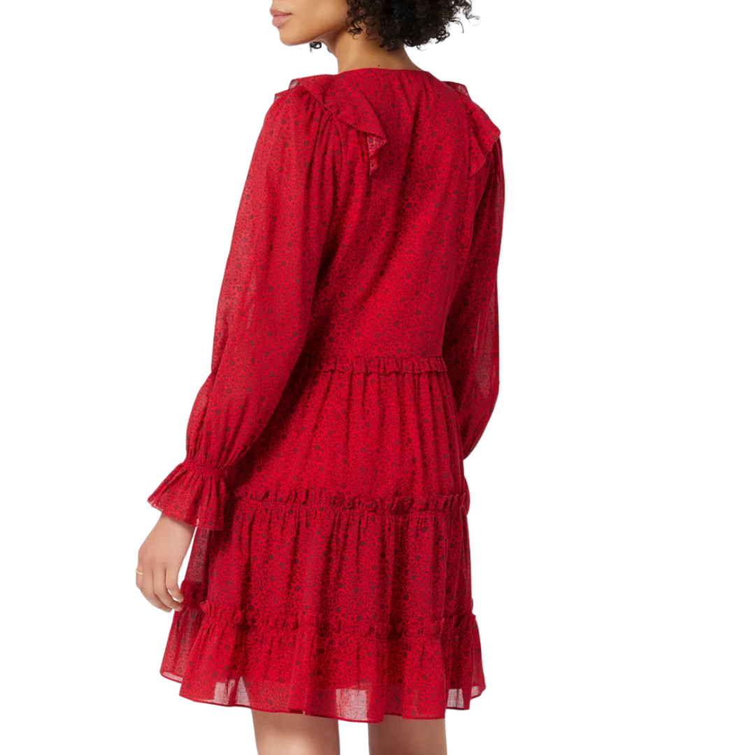 Adanson Mini Cotton Dress in True Red Plum Perfect