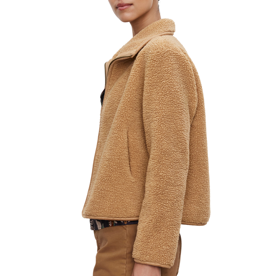 Reba Reversible Sherpa Jacket in Tan