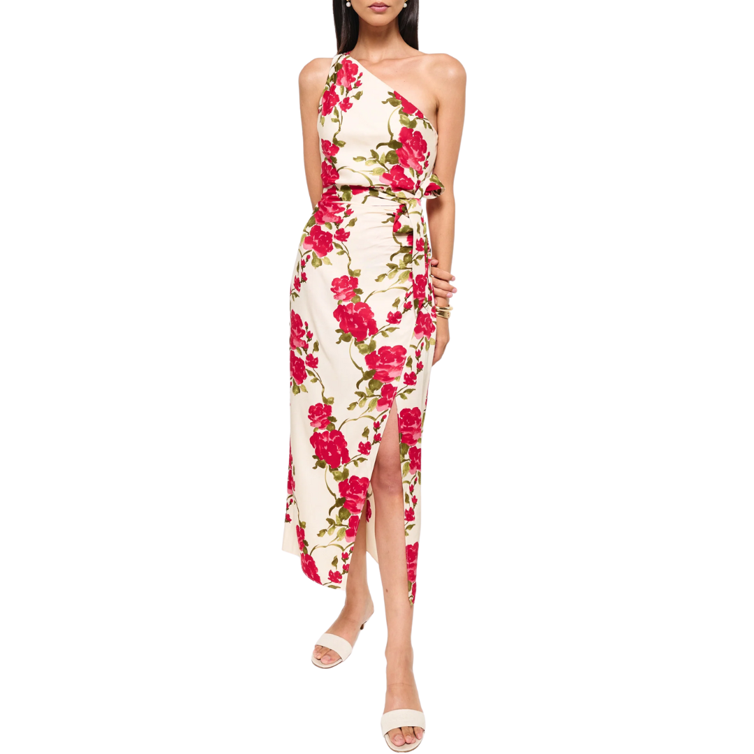 Nanu Dress in Campari Watercolor
