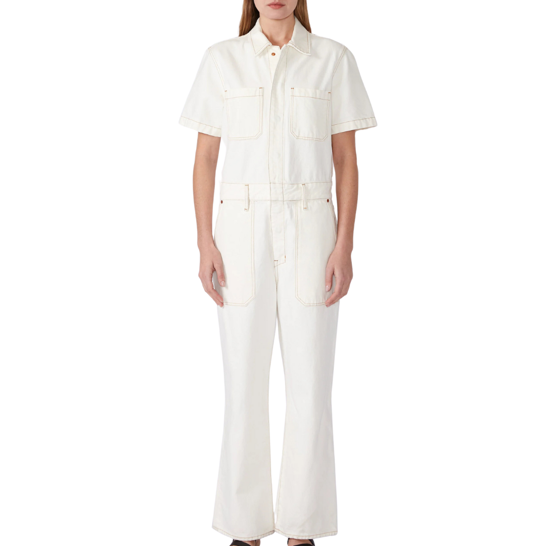 Wide Leg Jumpsuit in Natural White