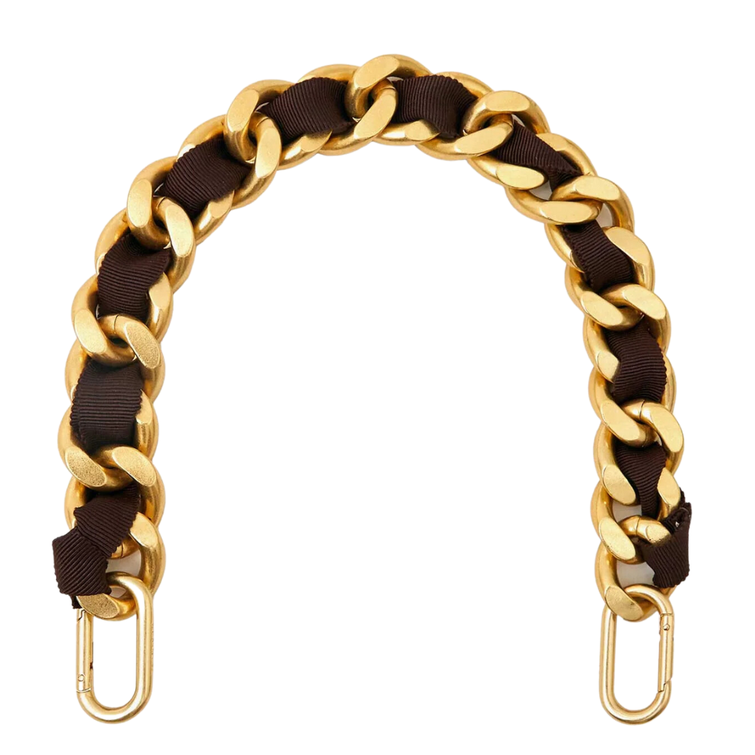 Shortie Strap in Kalamata Grosgrain Curb Chain