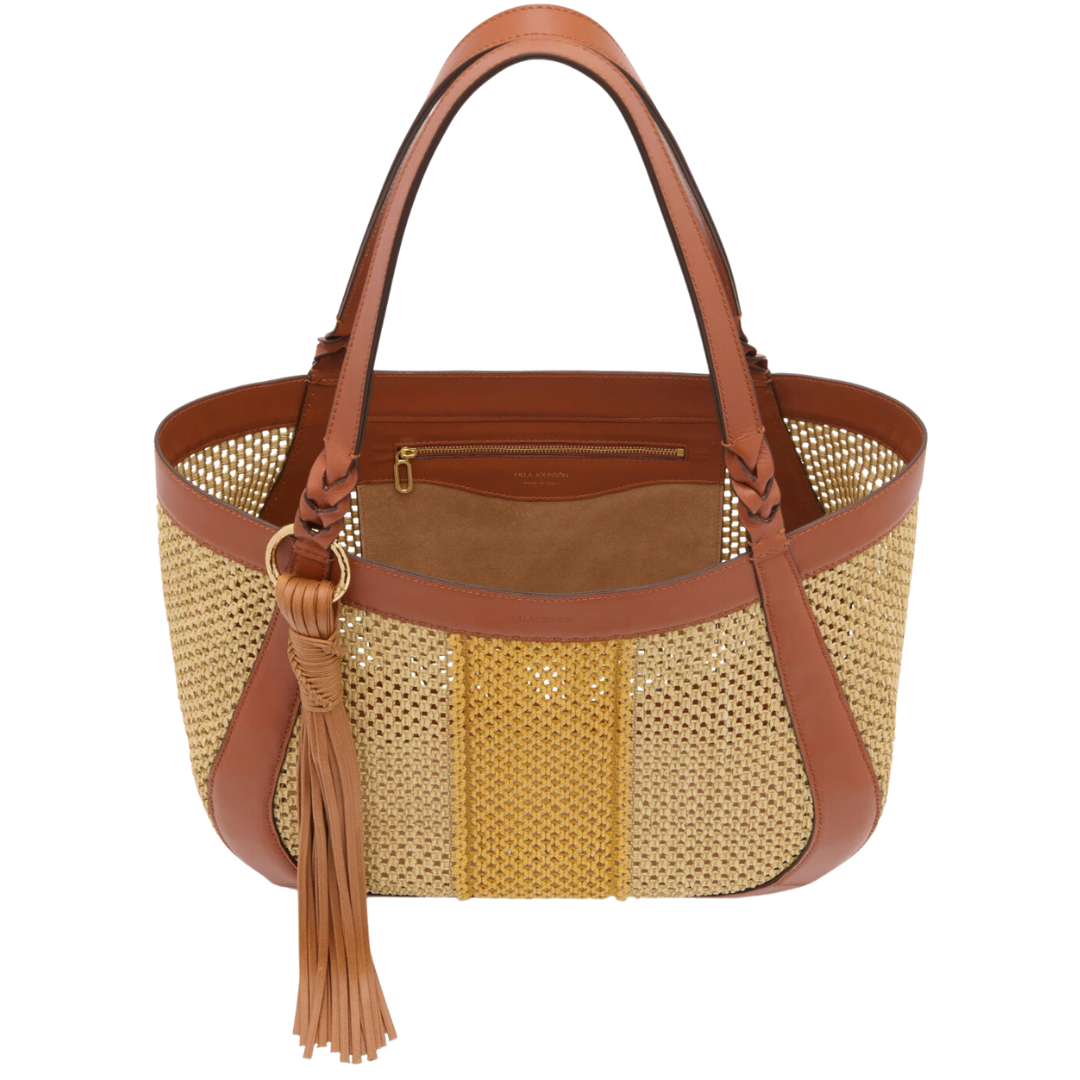 Albers East West Tote in Raffia Stripe