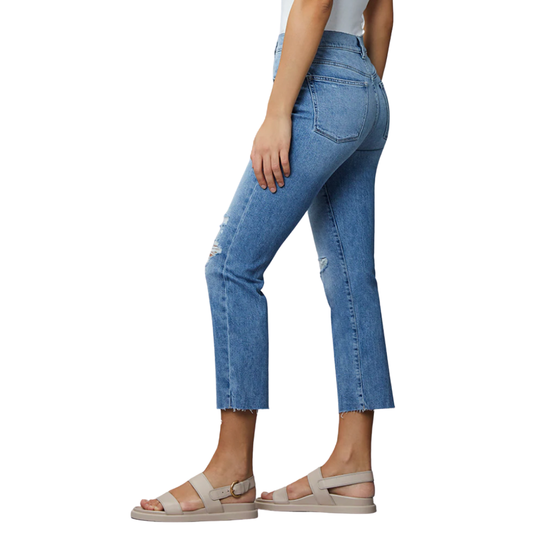 Patti Straight High Rise Jean in Droplet Distressed