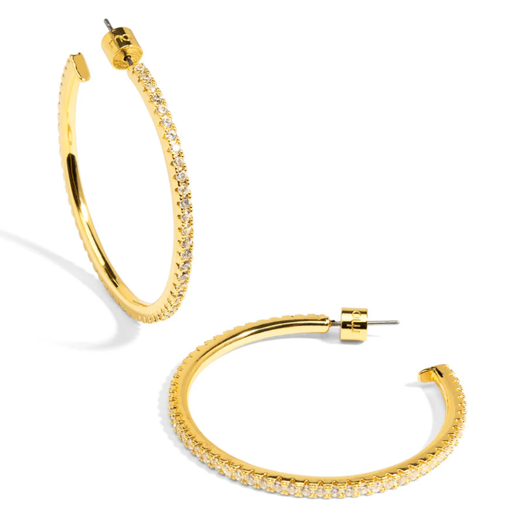 Large Pavé Hoop Earring in Gold