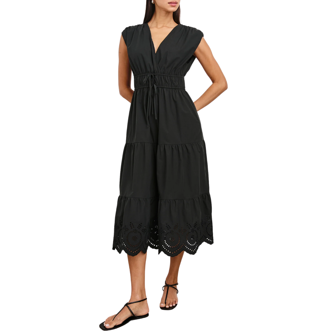 Lucia Dress in Black Eyelet