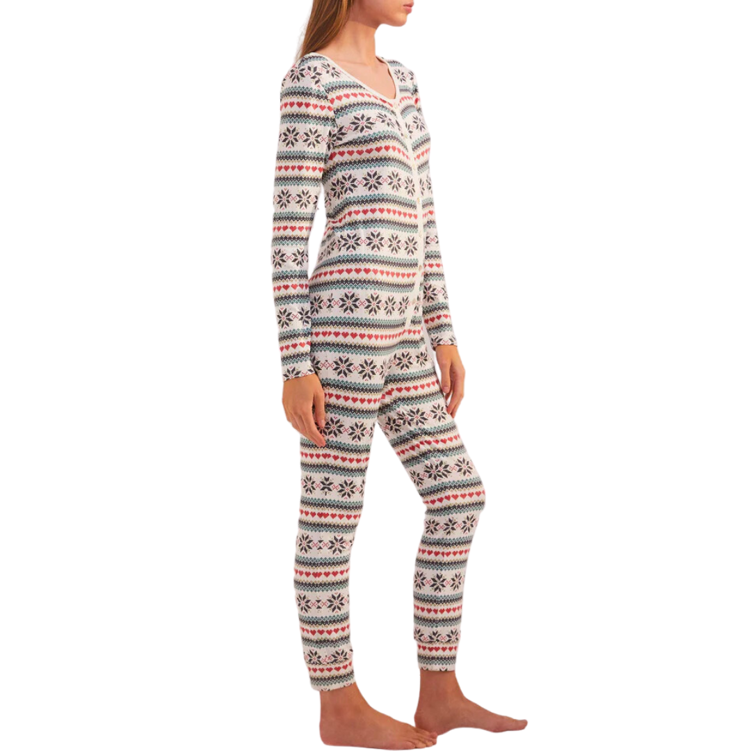 Snowflake Pointelle Onesie in Vanilla Ice