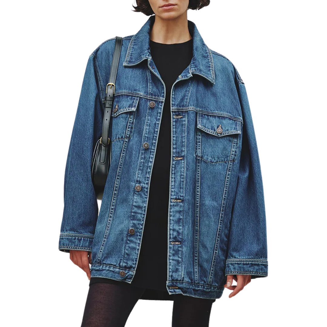 Nili Lotan Adam Oversized Denim Jacket in Simon Wash
