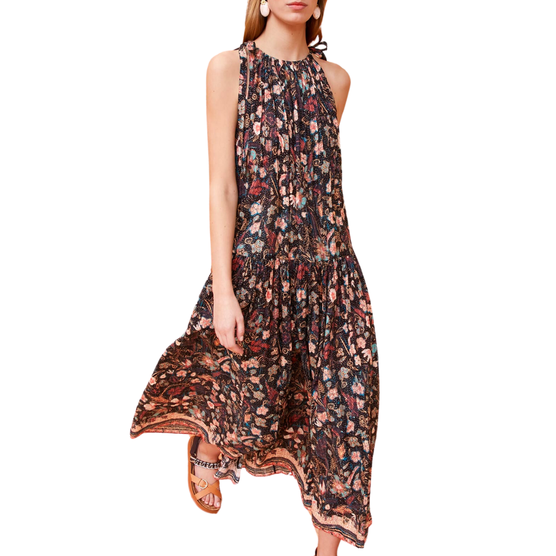Samar Dress in Obsidian Botanica