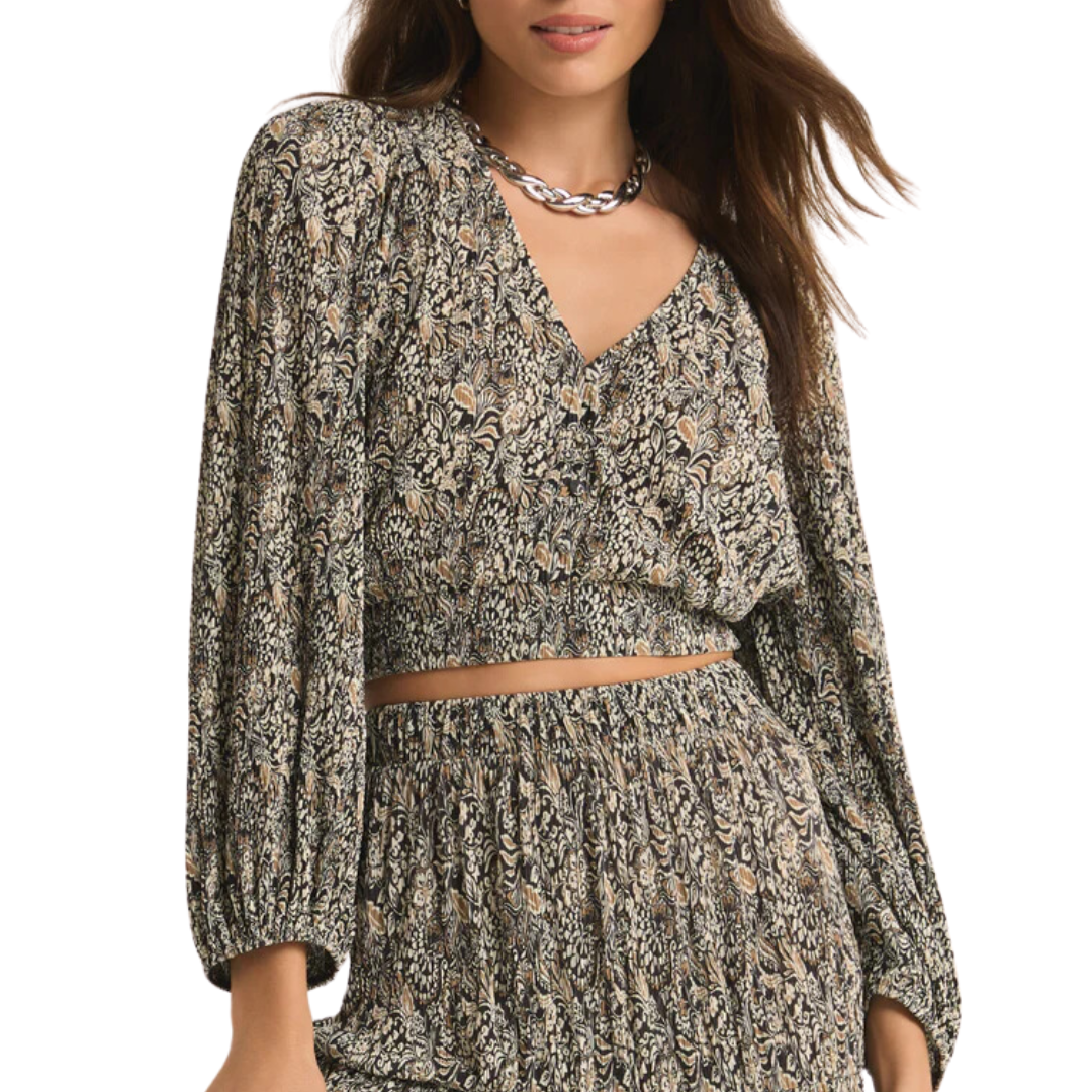 Isidora Reva Block Crop Top in Black