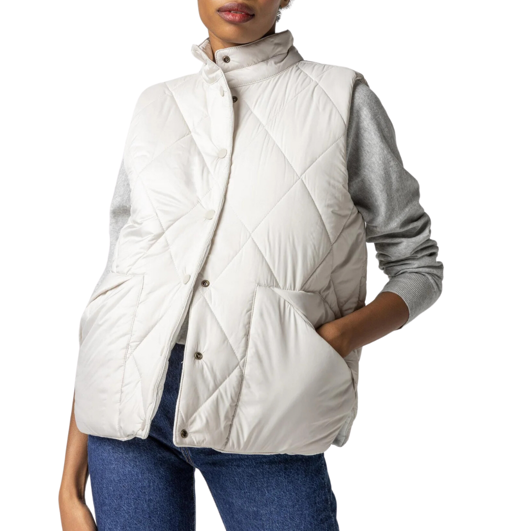 Reversible Snap Front Vest in Opal