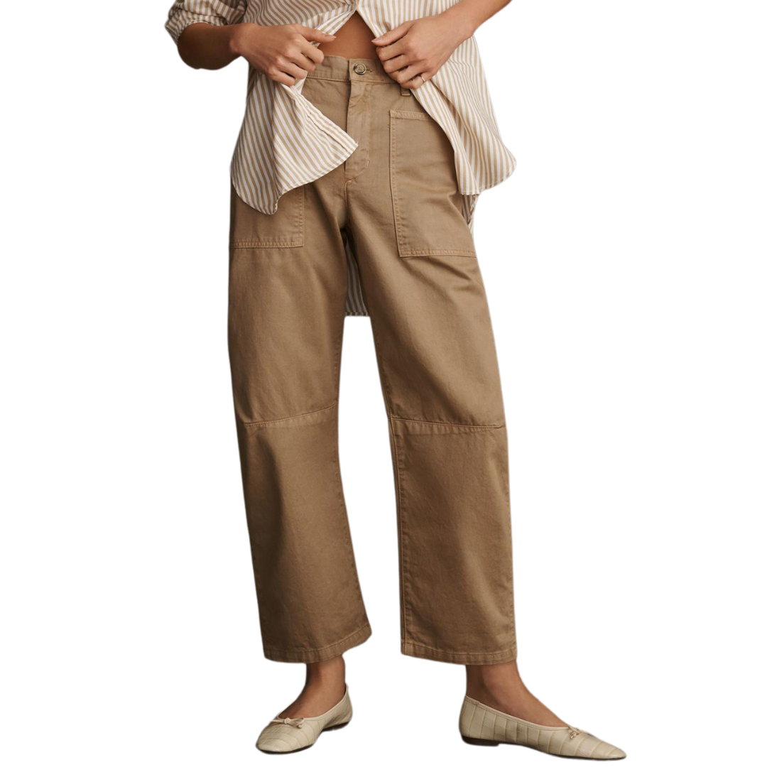 Brylie Sanded Twill Utility Pant in Khaki