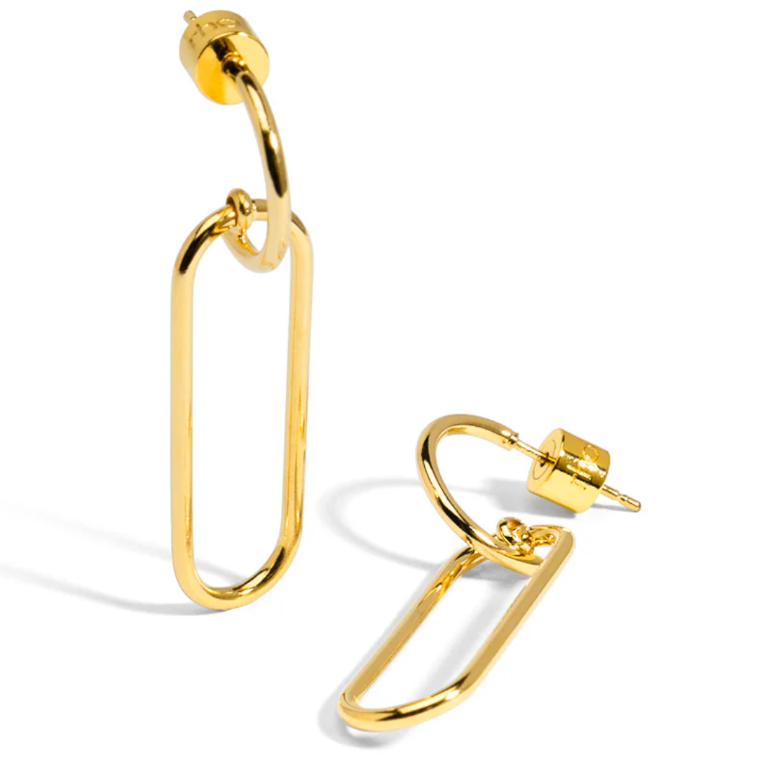 Paperclip Drop Earring in Gold