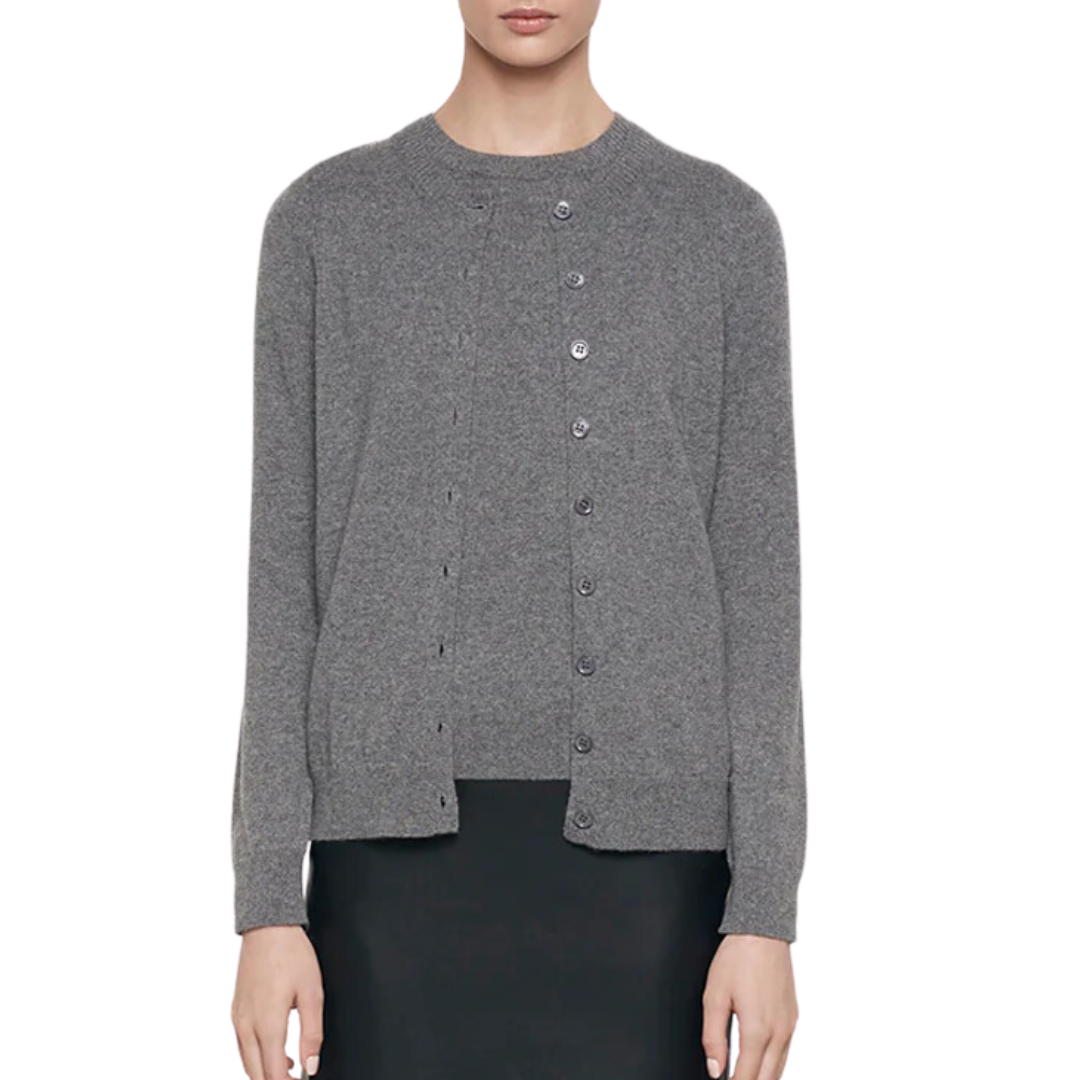 Cashmere Jersey S/S Crew in Thunder