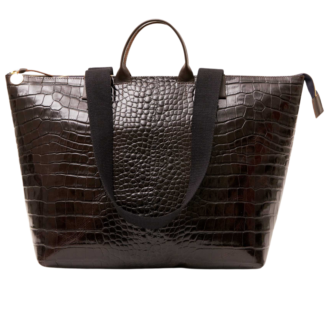 Clare V. Le Zip Sac in Kalamata Croco