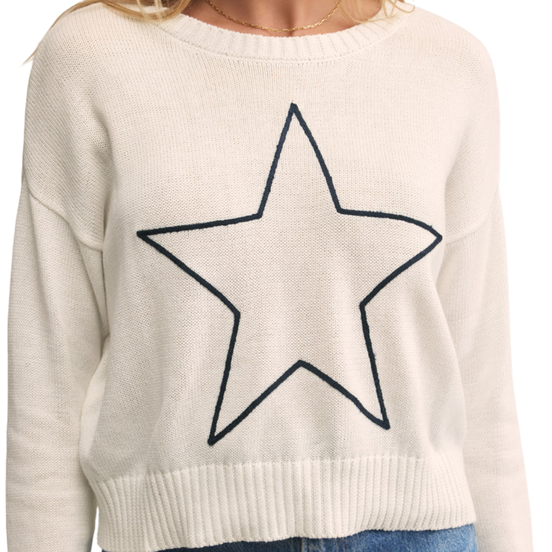 Sienna Lucky Star Sweater in White