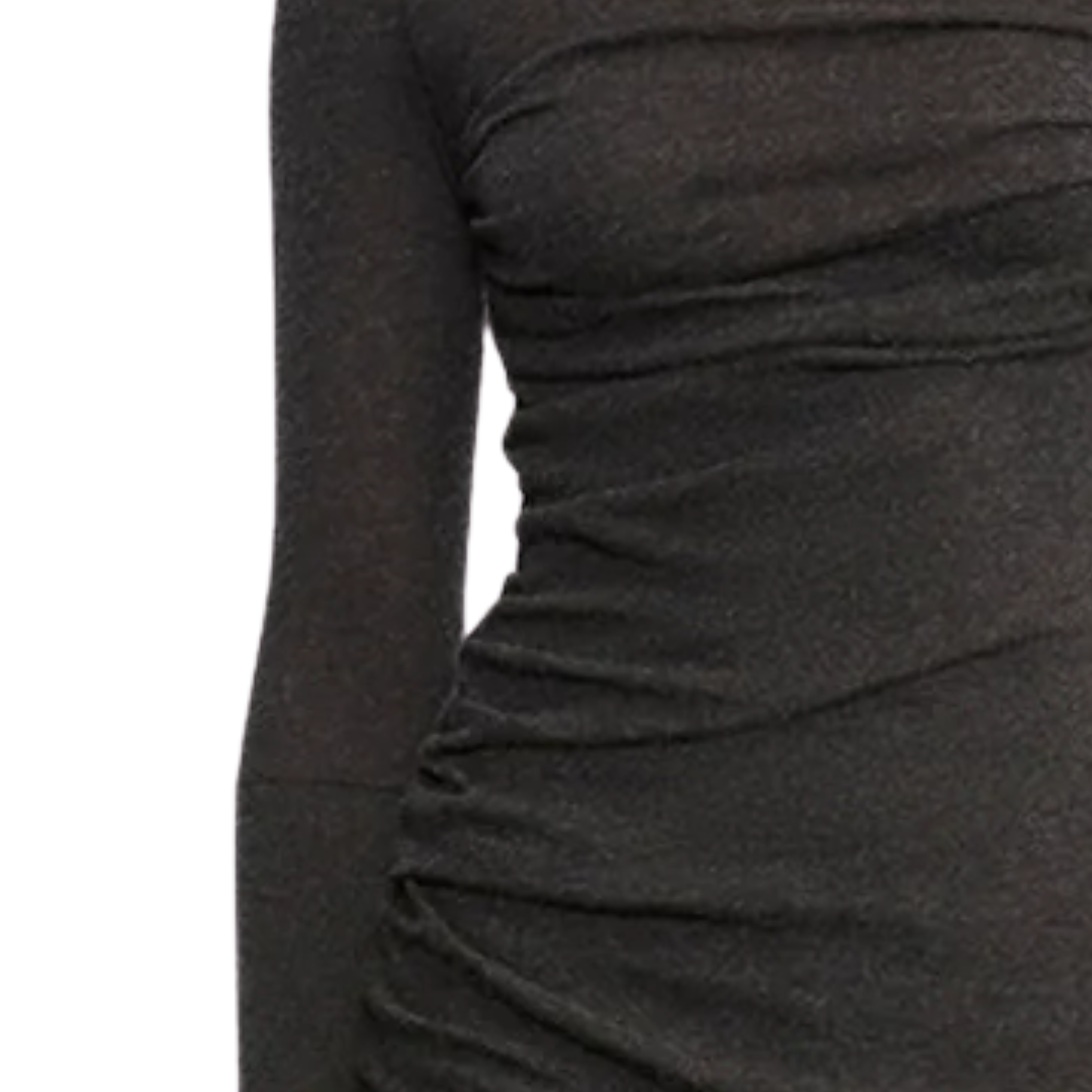 Cashmere Twist Dress in Charcoal