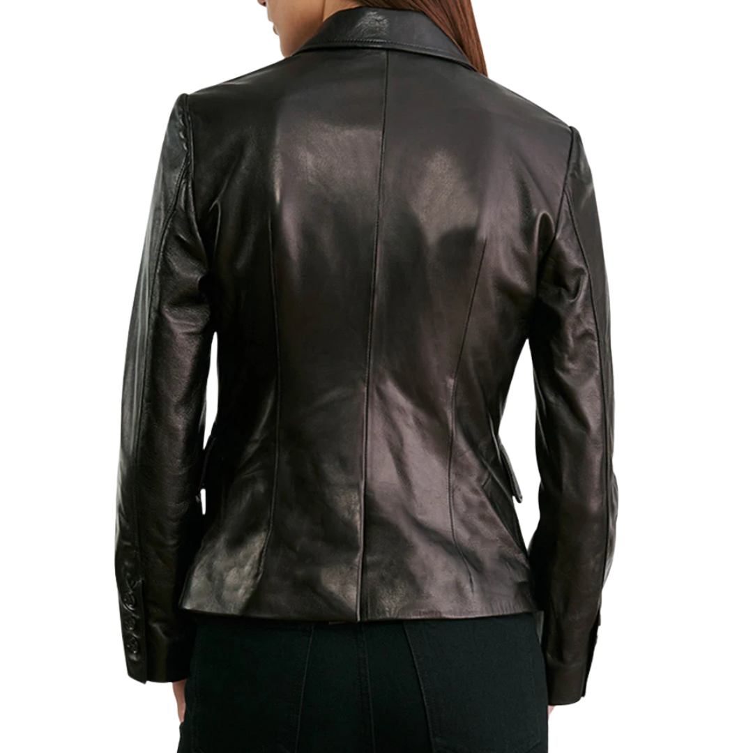 Pascale Leather Jacket in Black