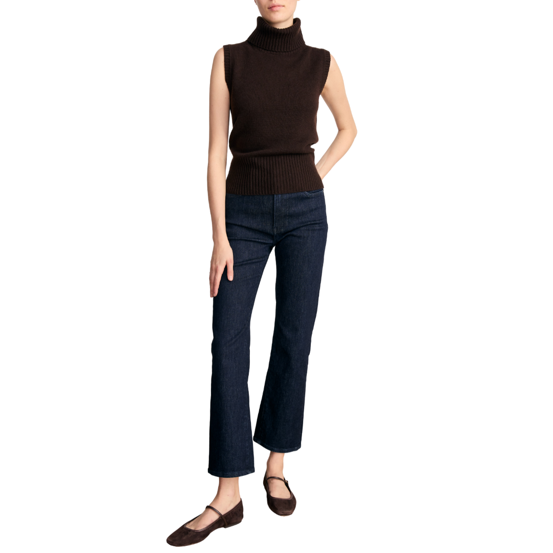 Mazzy Cashmere Sleeveless Sweater in Espresso