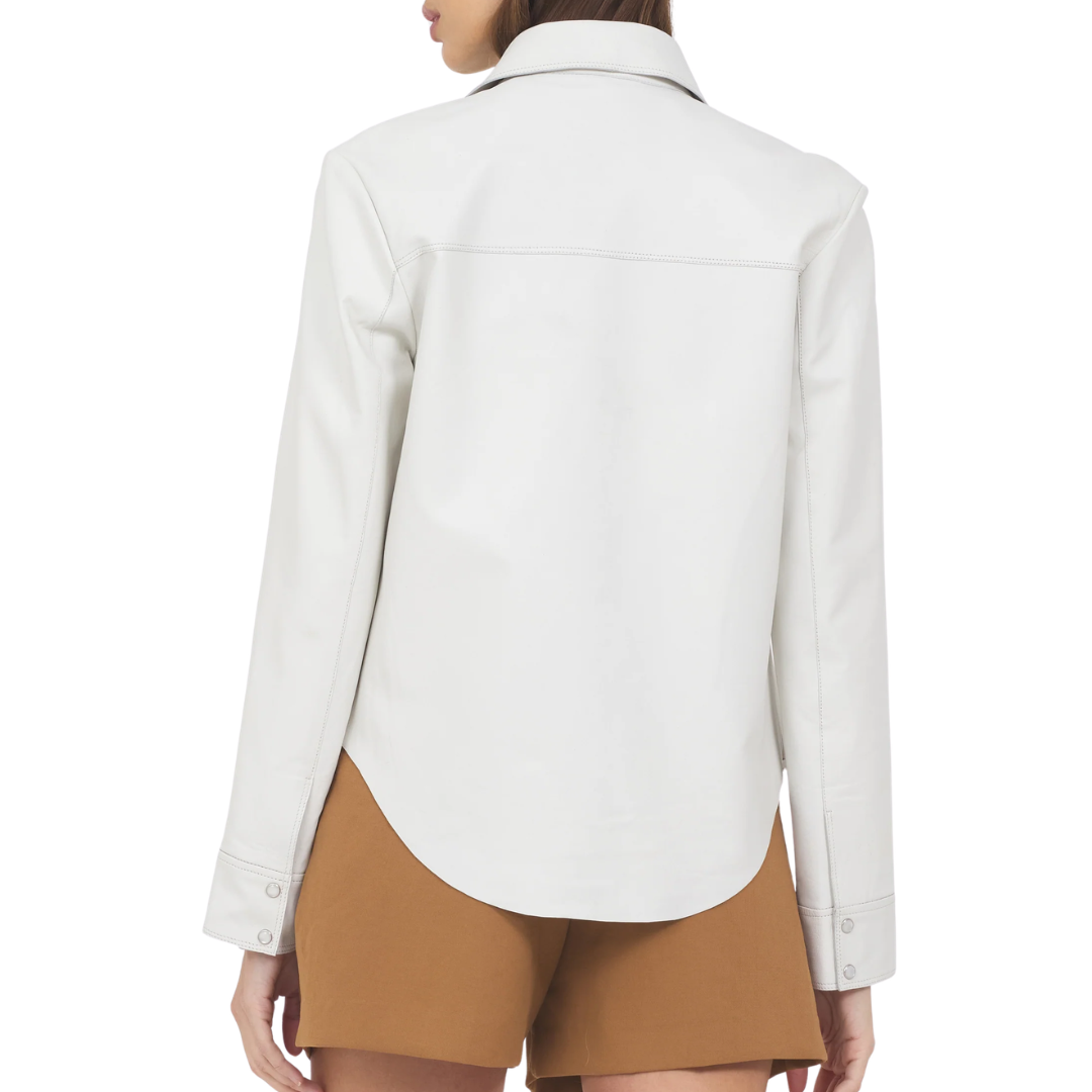 Rowan Washed Leather Jacket in White