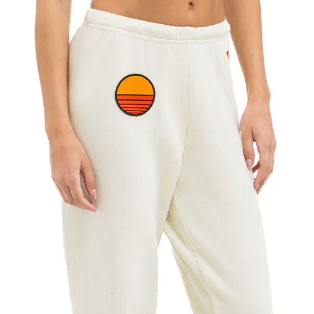 Sunset Patch Sweatpants in Vintage White