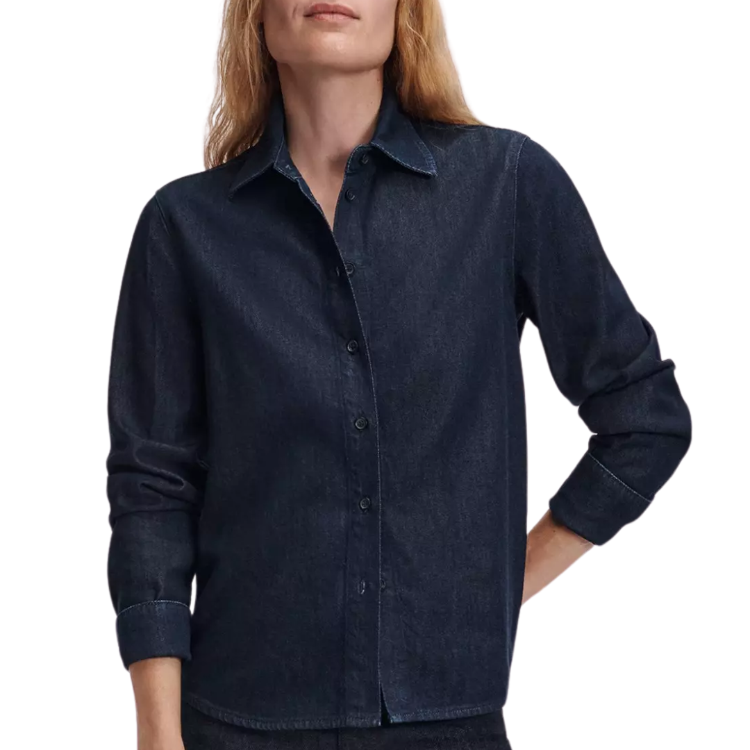 Dayton Featherweight Denim Shirt in Dark Rinse