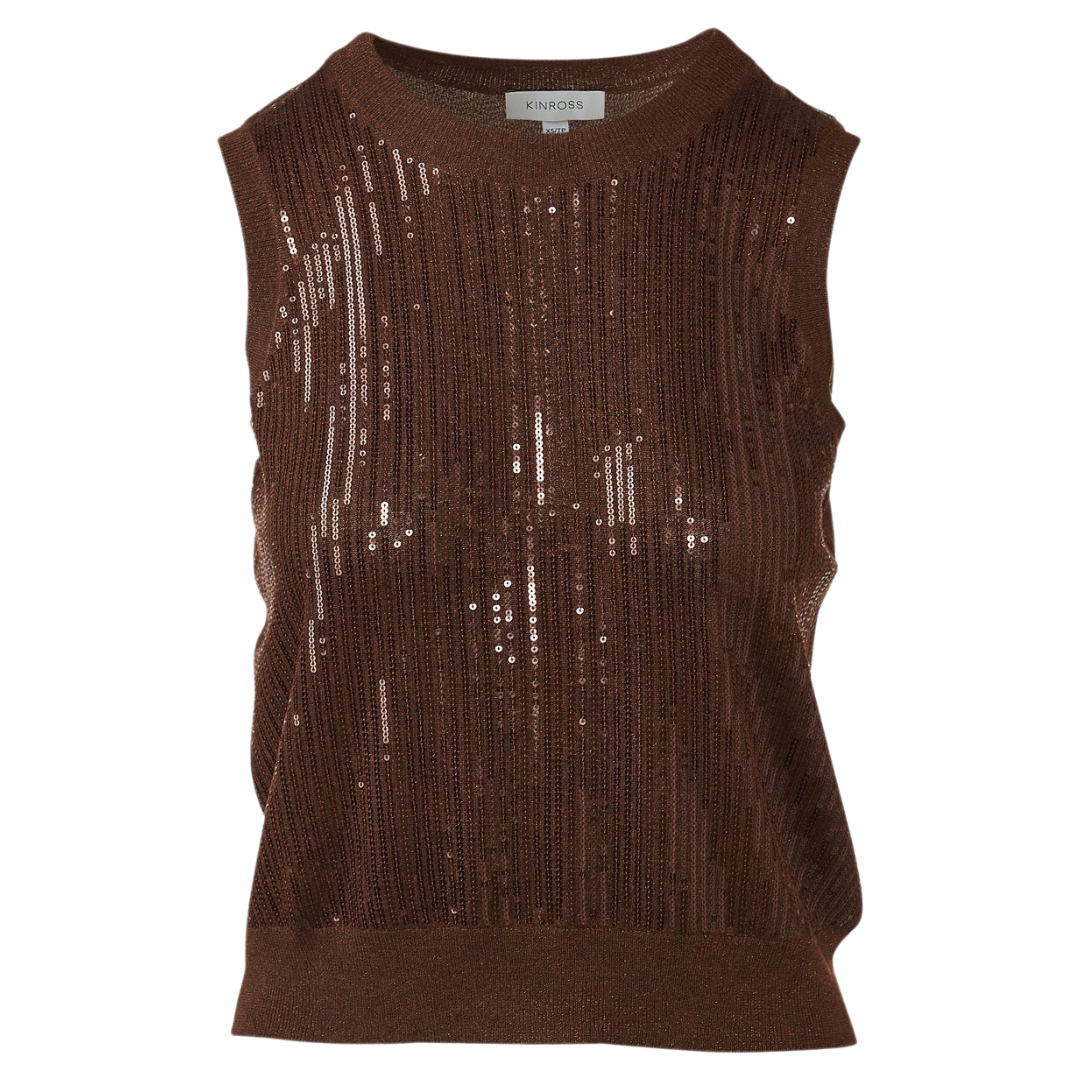 Sequin Party Tank in Chocolate