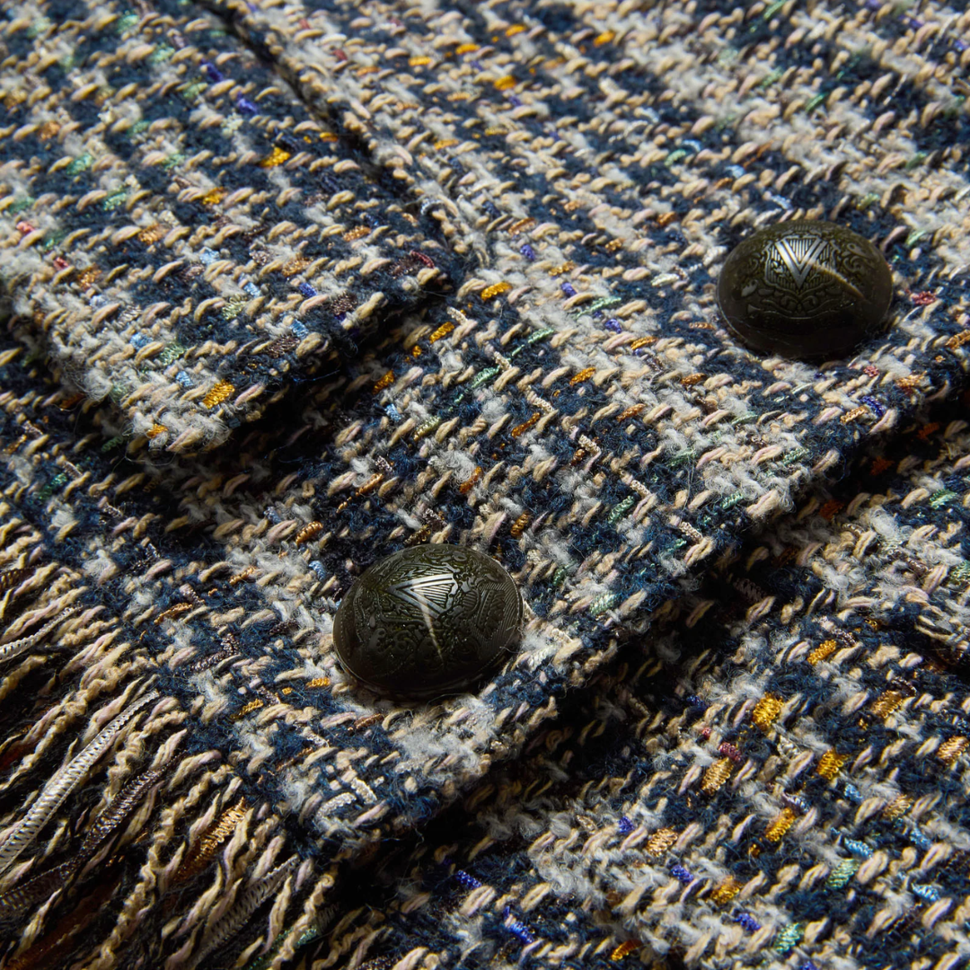 Lyons Fringe Jacket in Navy Multi