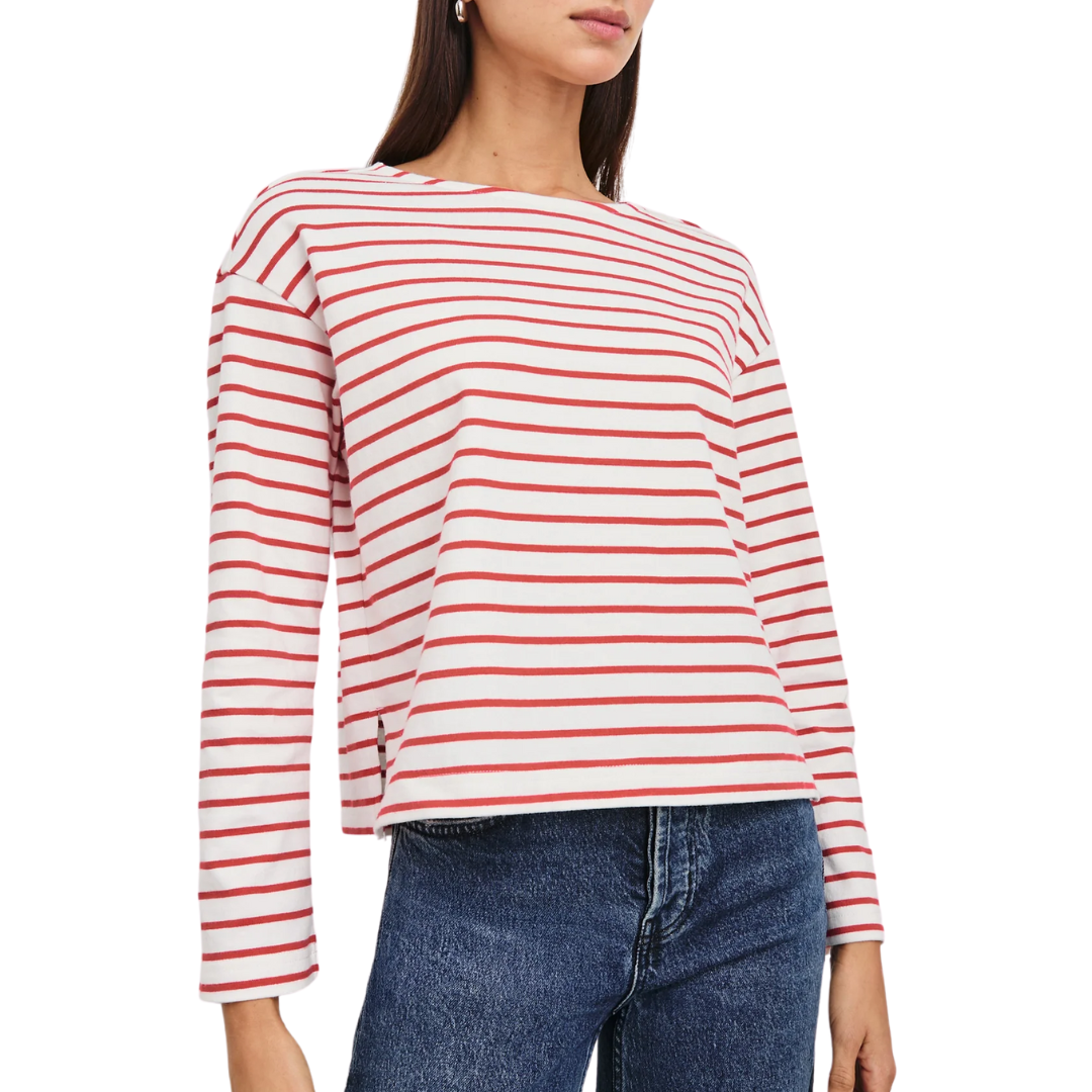 Macy Top in Cherry Stripe