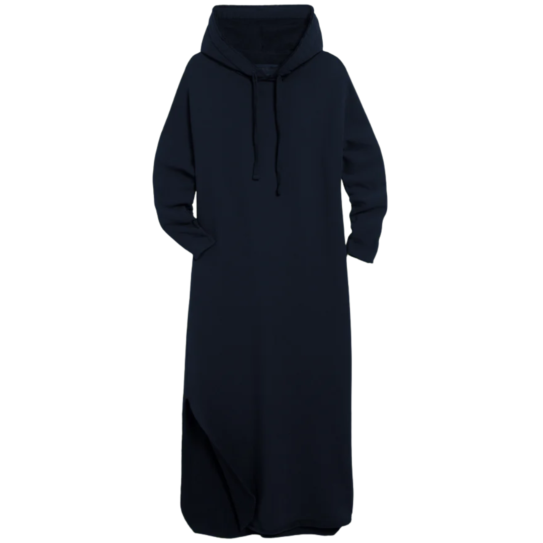 James Hooded Maxi Dress in British Royal Navy