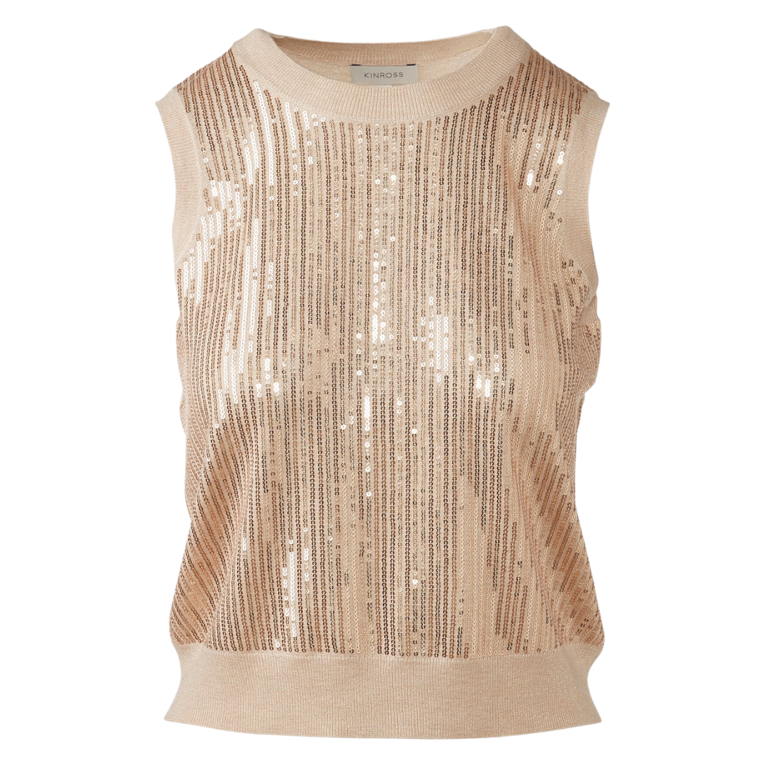 Sequin Party Tank in Sandstone