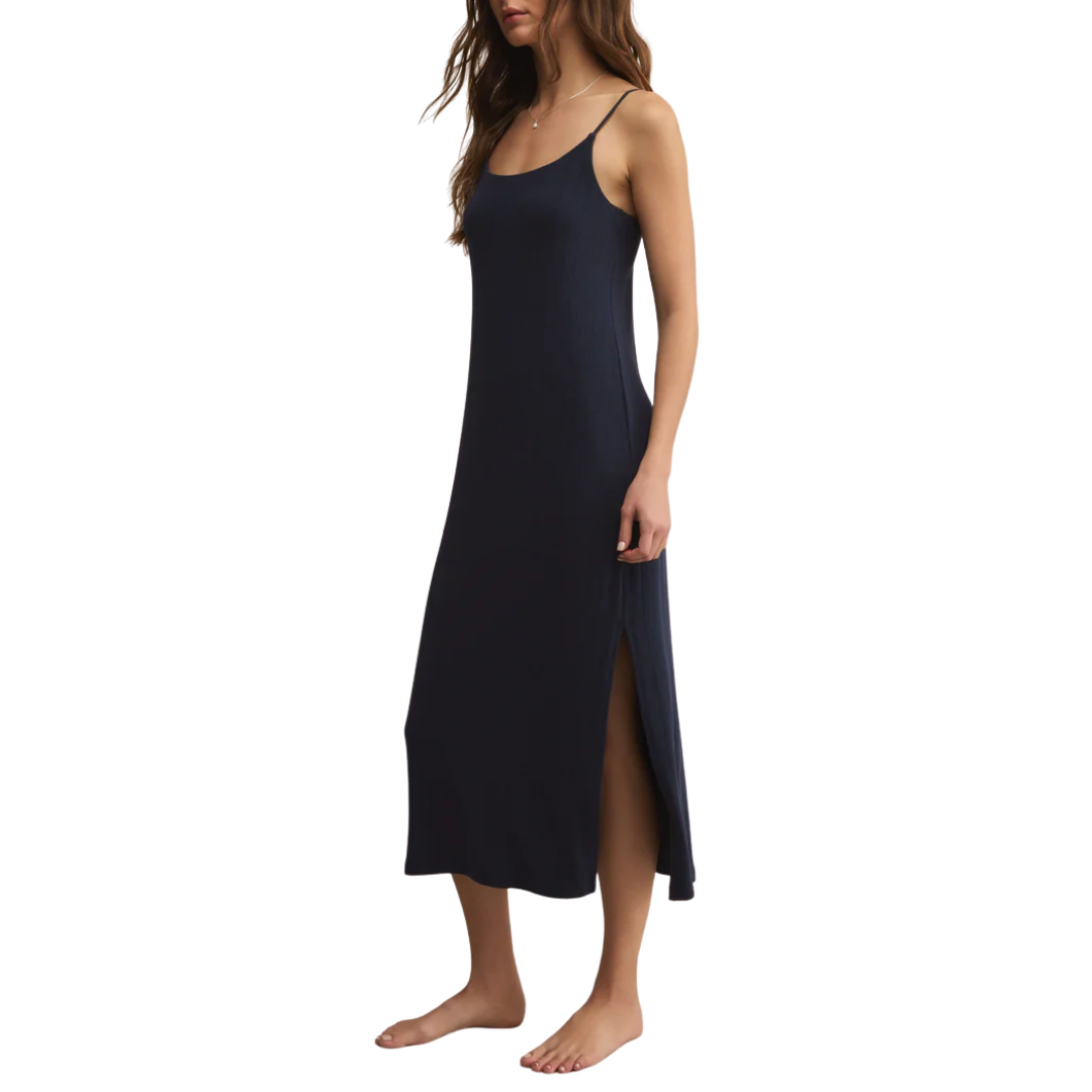 Classique Rib Midi Dress in Eclipse