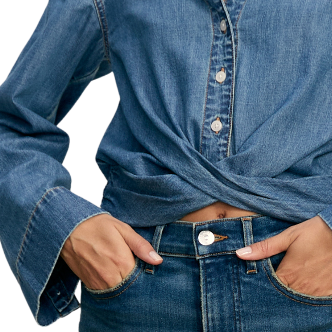 Timothy Denim Shirt in Ripple Hazel