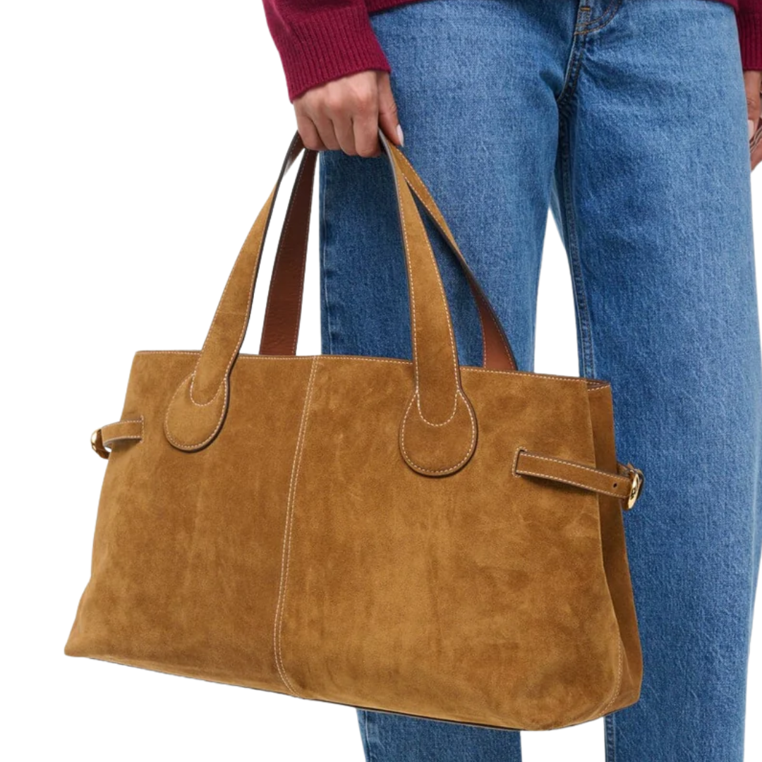 Piper Tote in Tan Suede