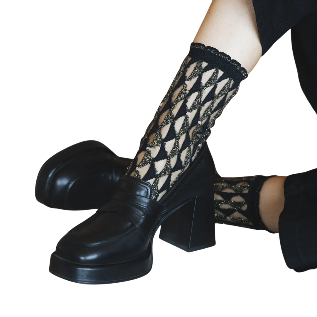 Arlecchino Dorée Socks in Black