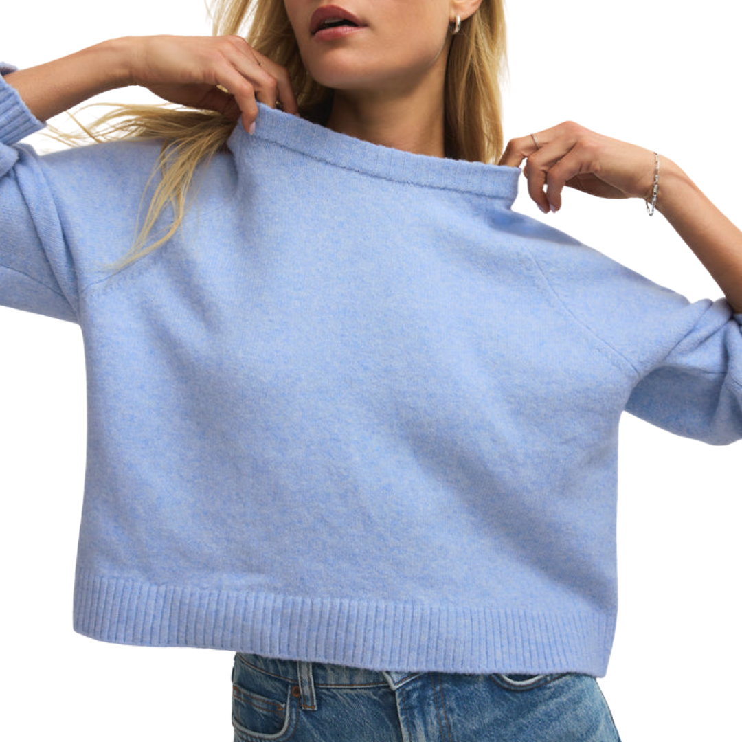 Coming Up Cozy Sweater in Blue Light