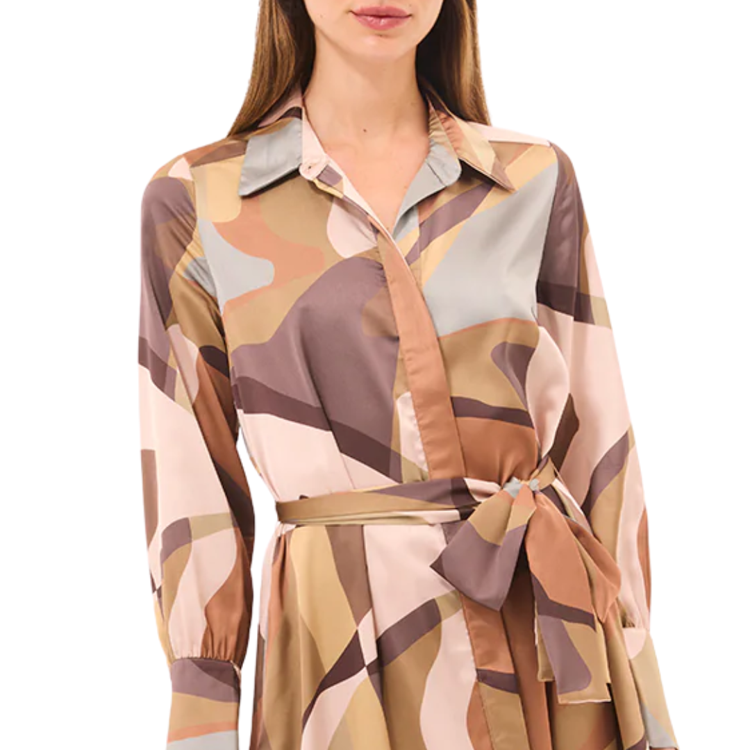 Herminia Dress in Desert Abstract