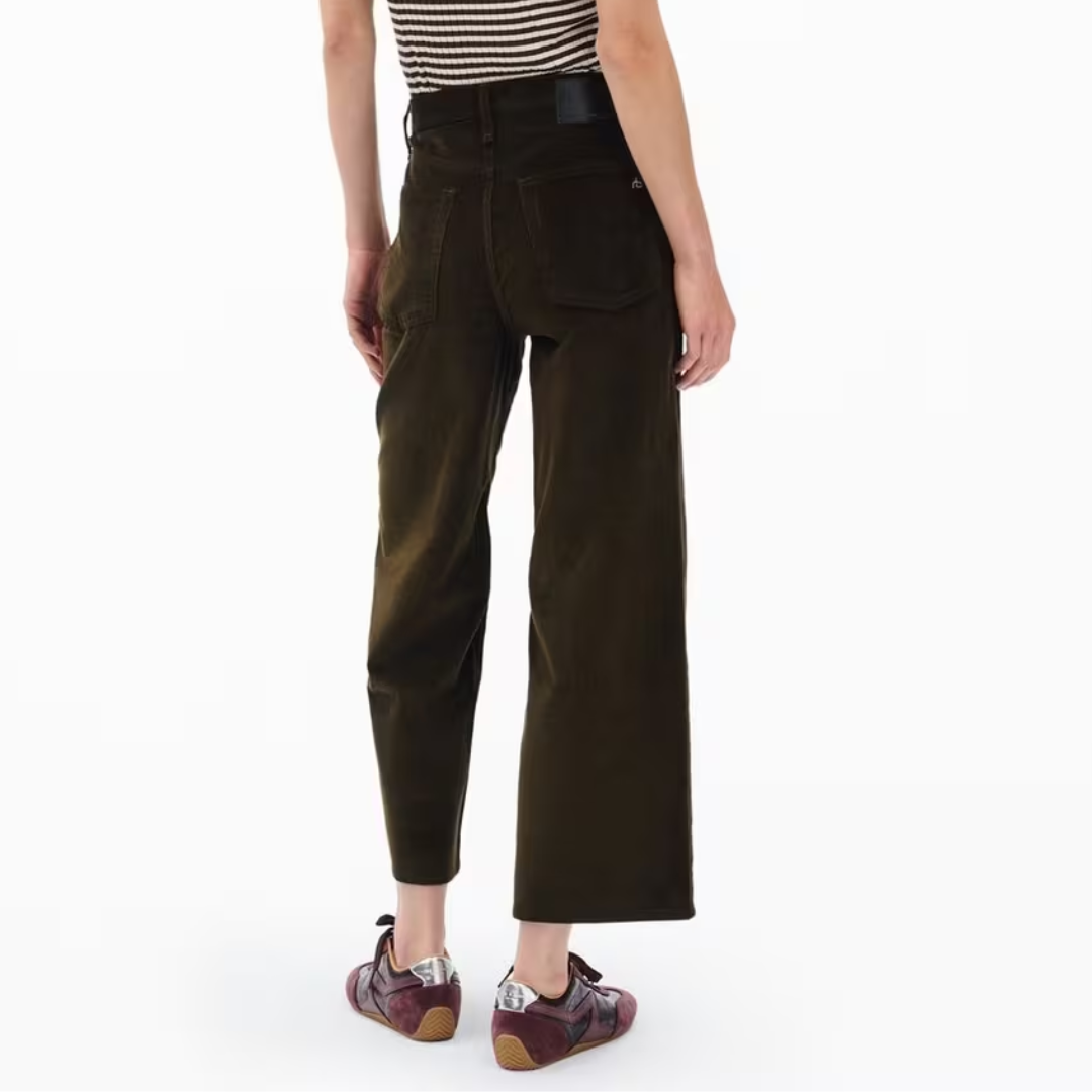 Andi Ankle Wide-Leg Corduroy Pants in Balsam