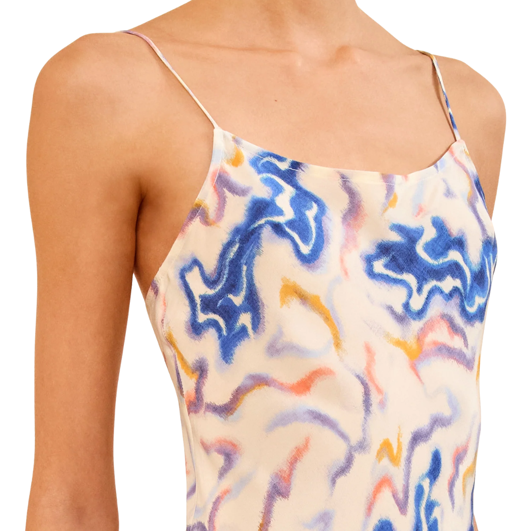 Thais Bias Silk Dress in Prism