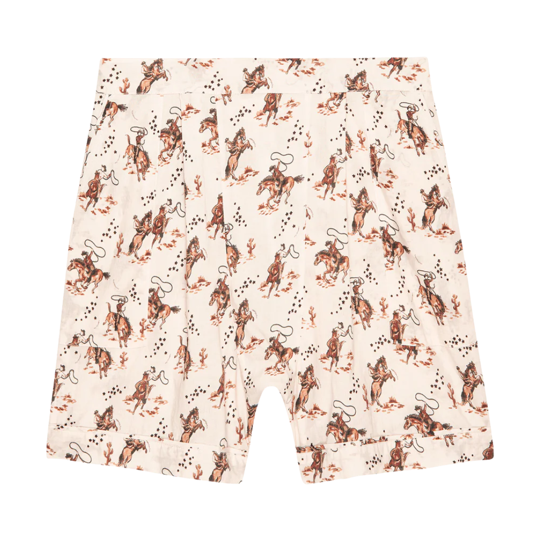 The Square Pajama Short in Cream Cowboy