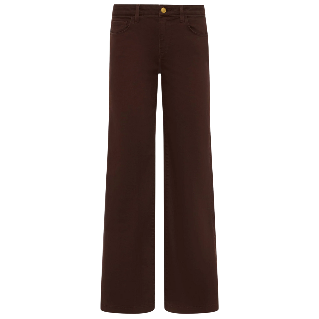 Joanne Low-Rise Wide-Leg Jean in Brown